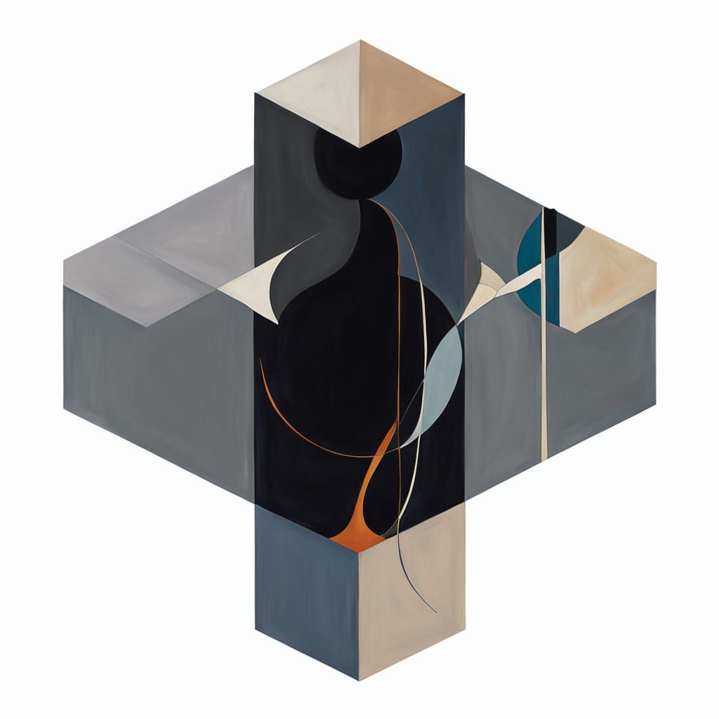 A multi-faceted cube in a museum 