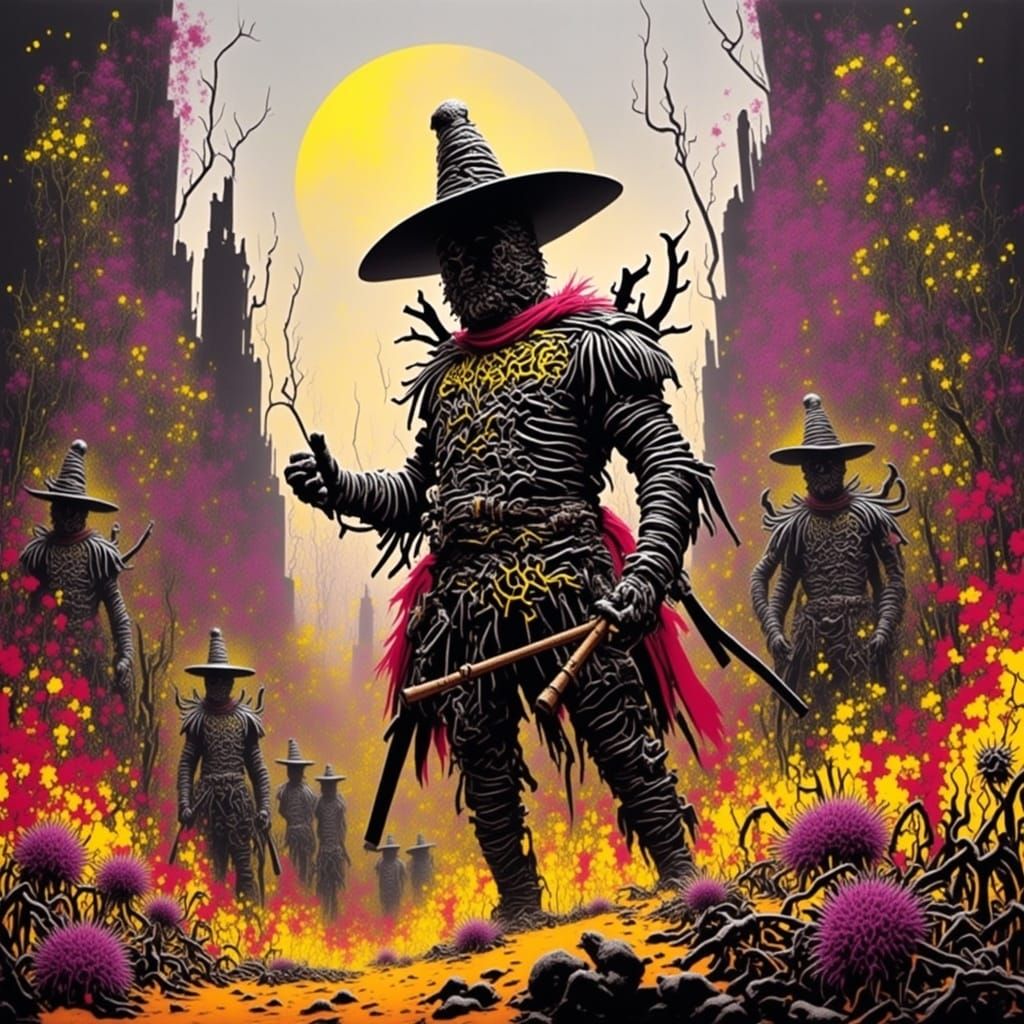 <lora:GRAFFITI DOOM:1.0> Scarecrow Samurai 