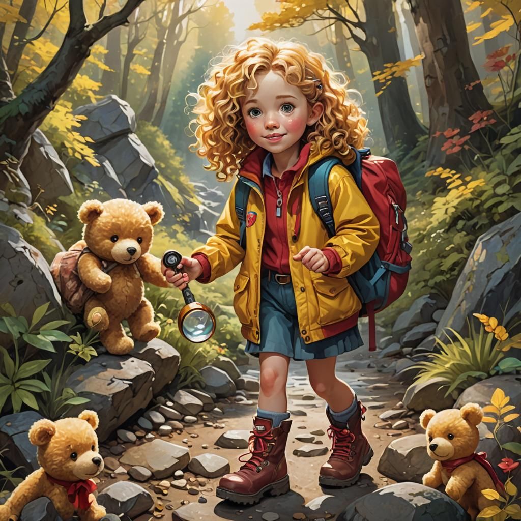 cute little girl with curly golden hair - AI Generated Artwork ...