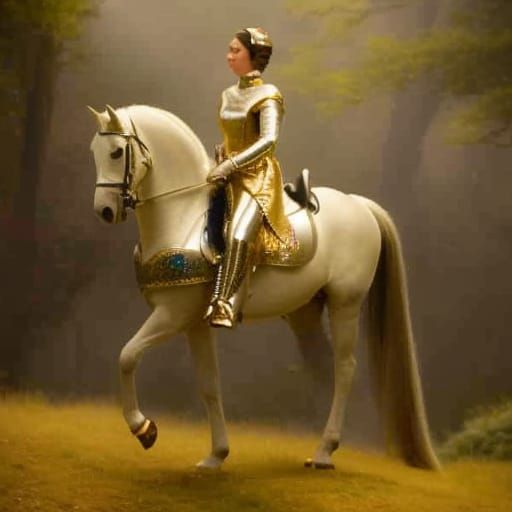 Sparkles ; Jeanne d'Arc on her horse ; Sparkles ; Sparkles ;