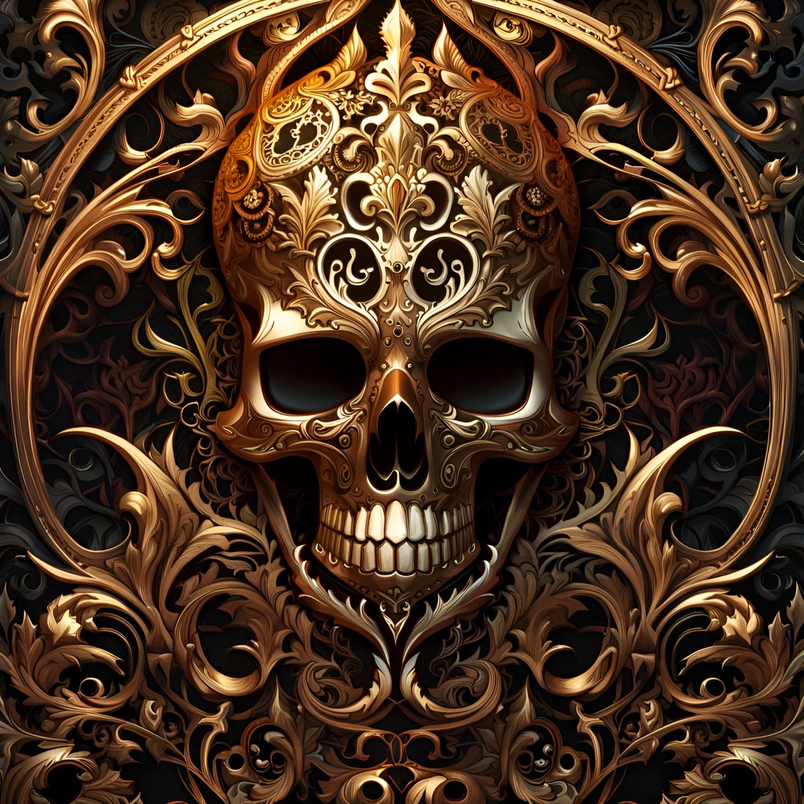 Golden Skull - AI Generated Artwork - NightCafe Creator