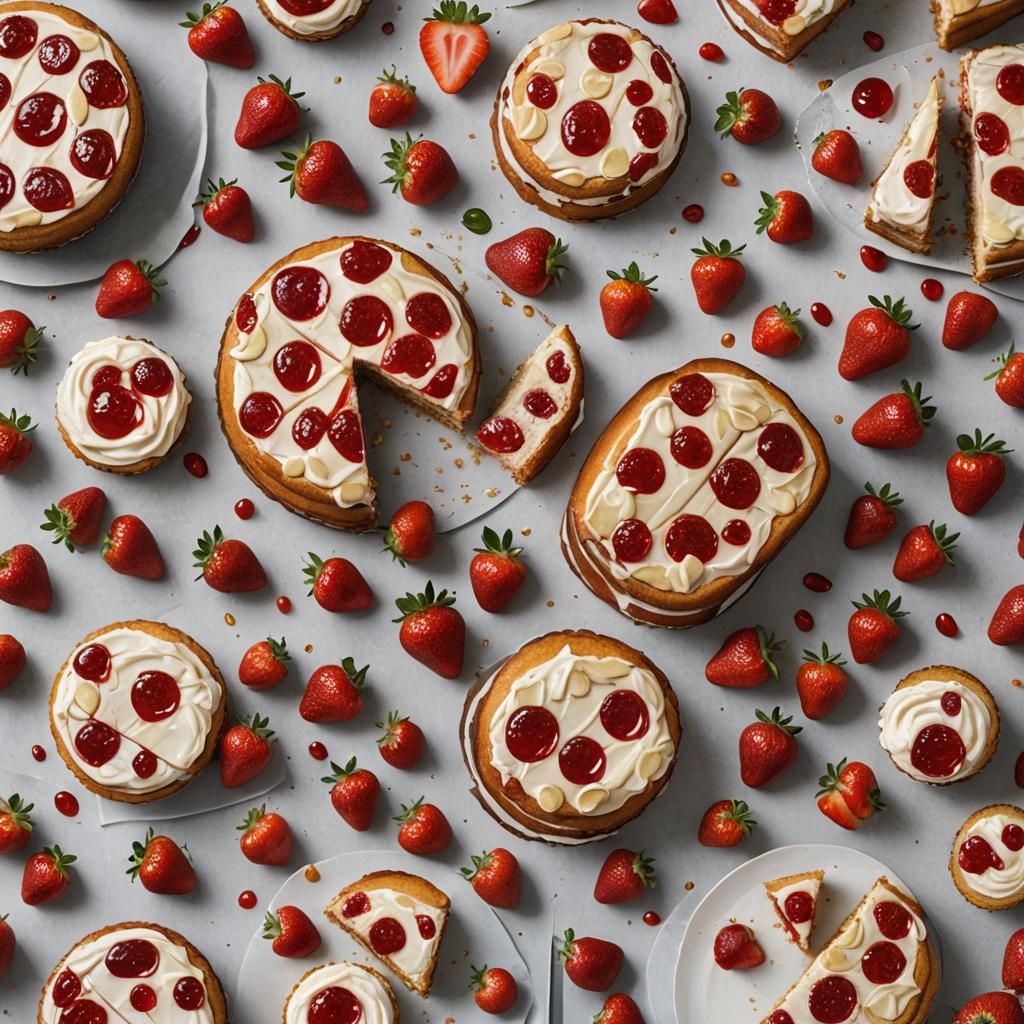 a very good looking strawberry jam cake