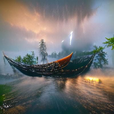 Viking Longship in a Storm