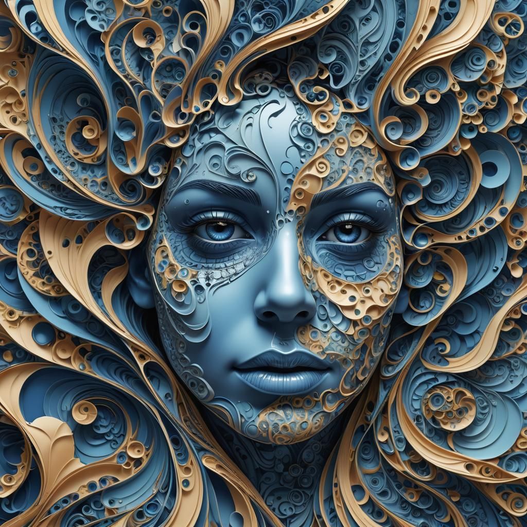 blue face