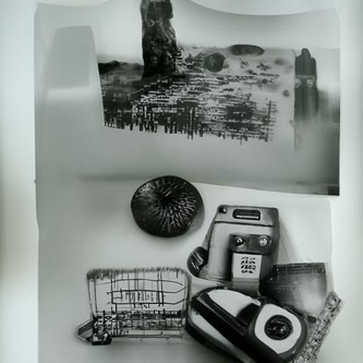 Monochrome print of the things that remain