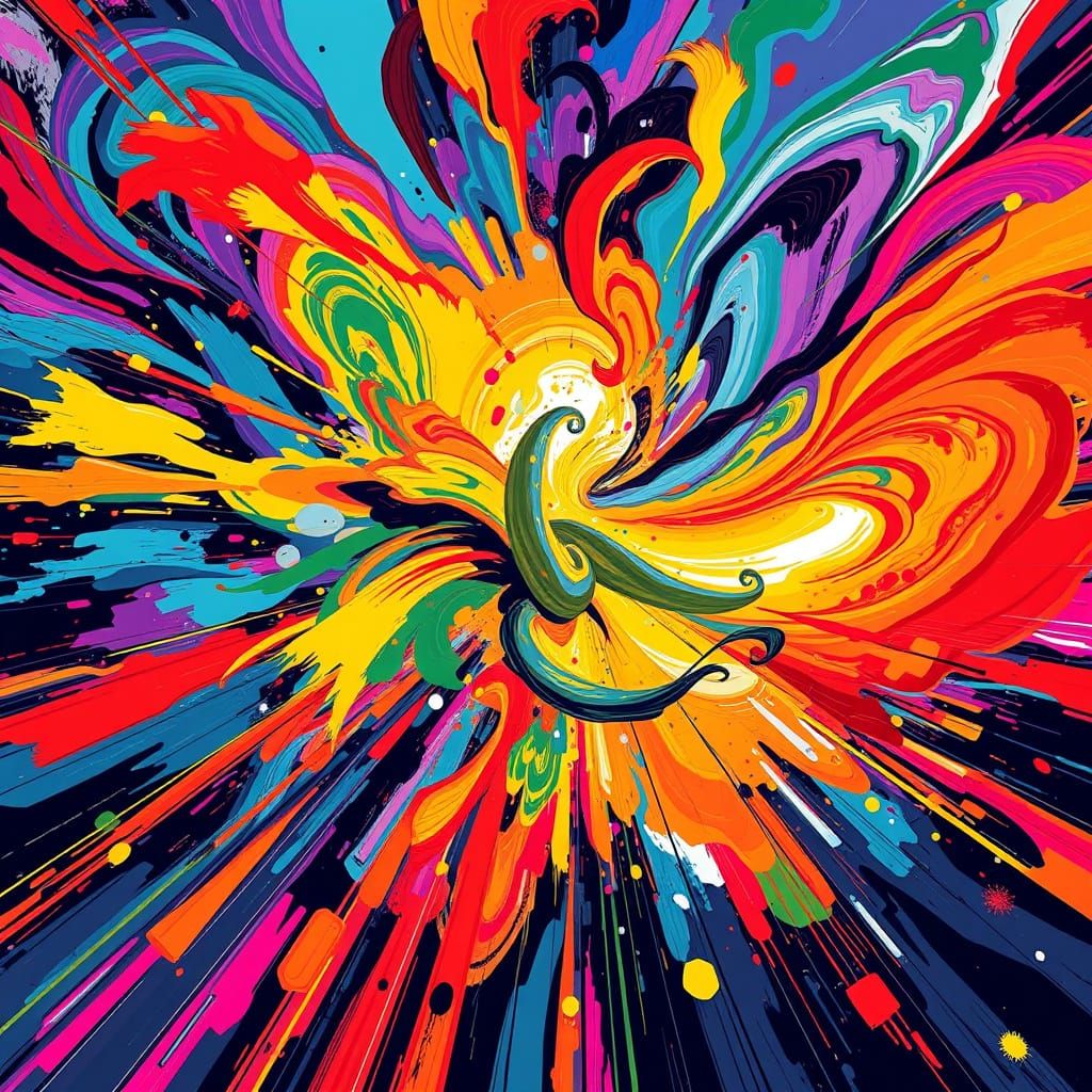 Vibrant Abstract Art in Bold Brushstrokes