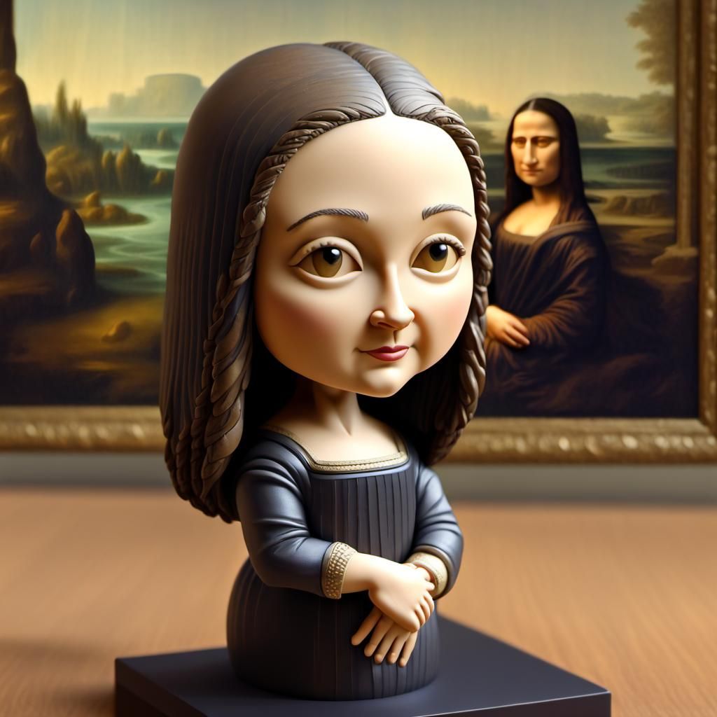 Mona Lisa bobblehead.   by @Phaedrus