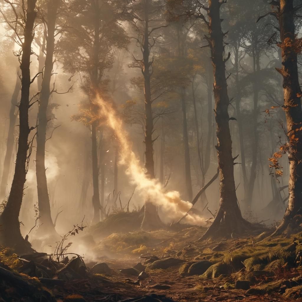 Winds and smoke blowing in the Forest 