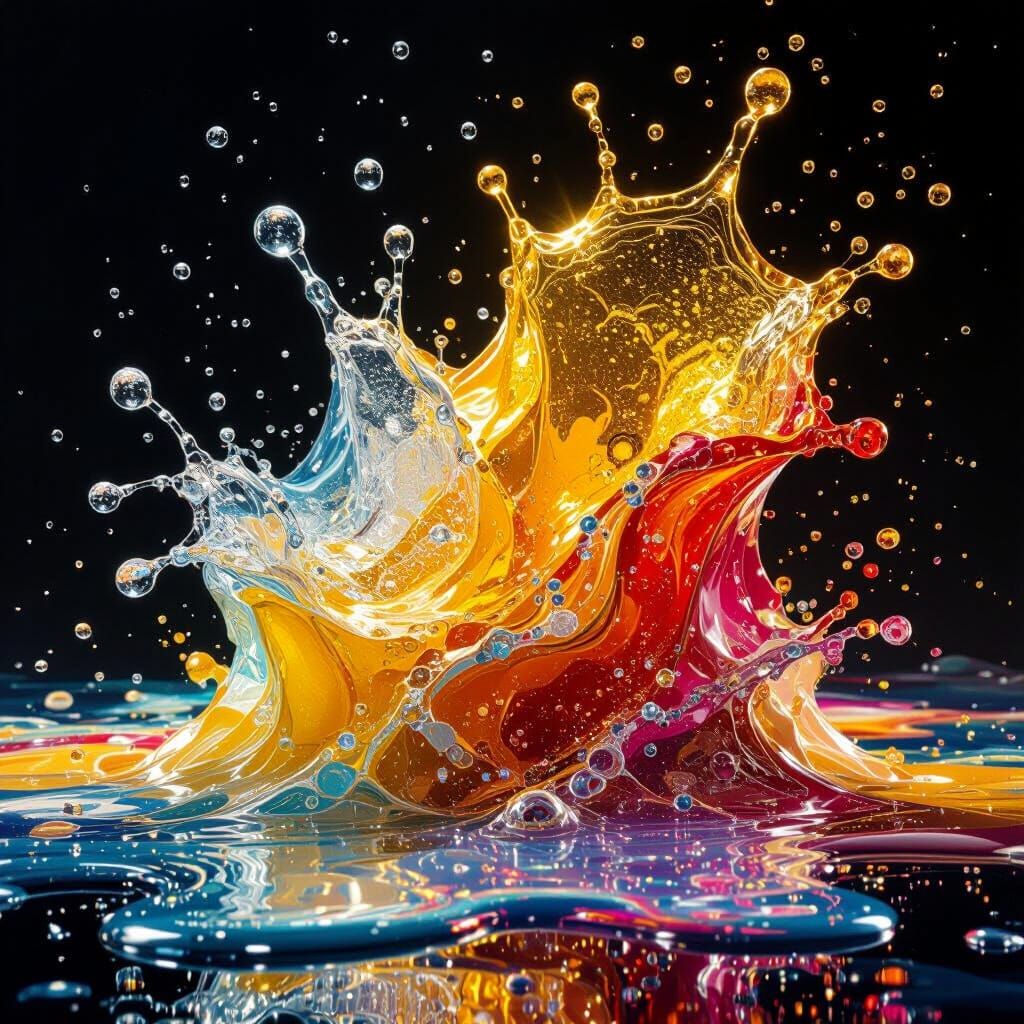 Liquid Artistry: Worlds Formed From Flowing Colorful Liquids