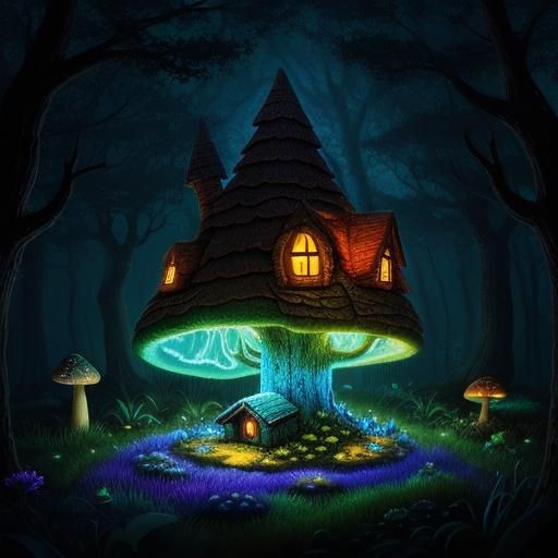 Mushroom Hut - AI Generated Artwork - NightCafe Creator