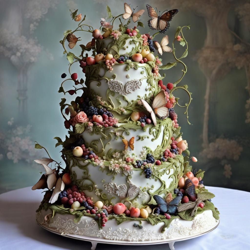 Enchanted Garden Wedding Cake  by @Aulruna
