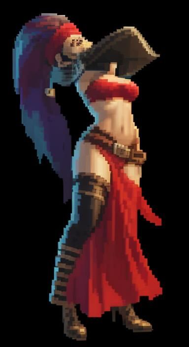 pixelated pirate gal