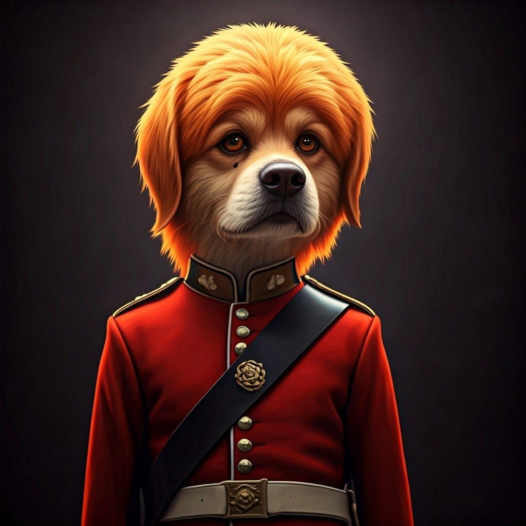 Surreal Fantasy Soldier in Royal Guard Attire