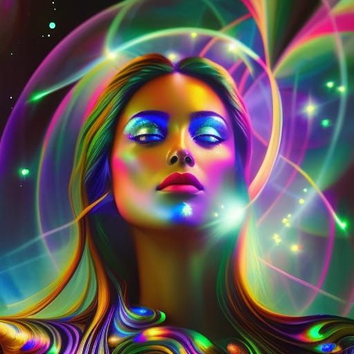 Psychedelic goddess - AI Generated Artwork - NightCafe Creator