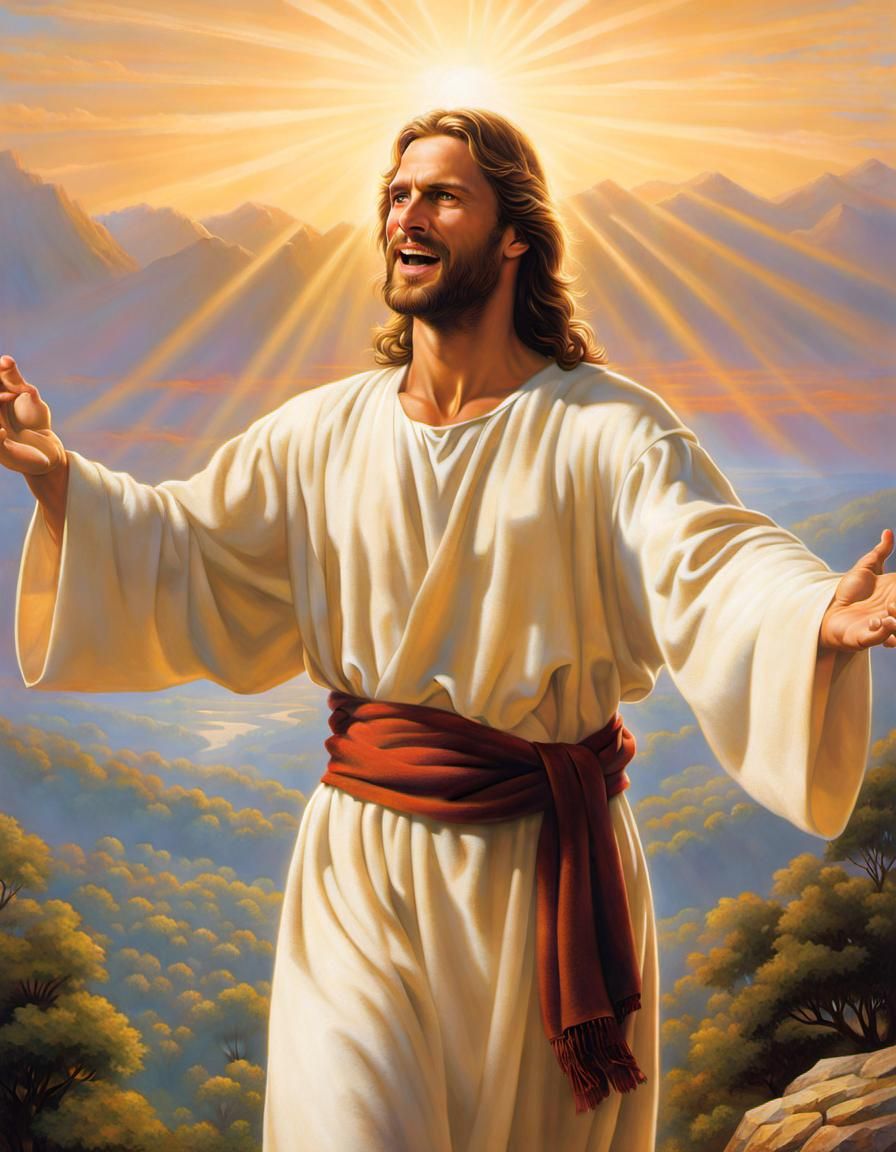 Compassionate Jesus With Arms Outstretched Beckoning For You...