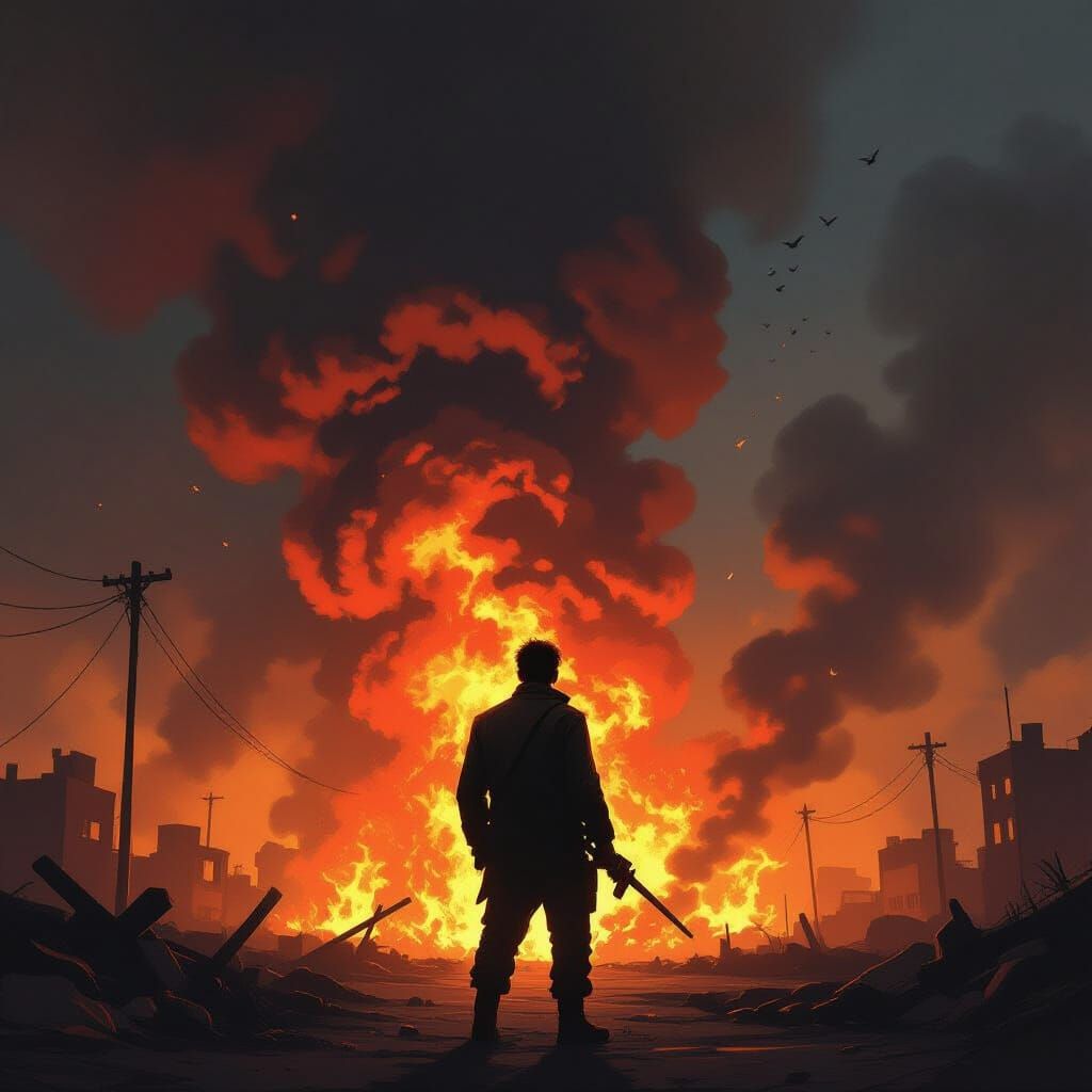 Man Against Inferno: Hope in War-Torn City