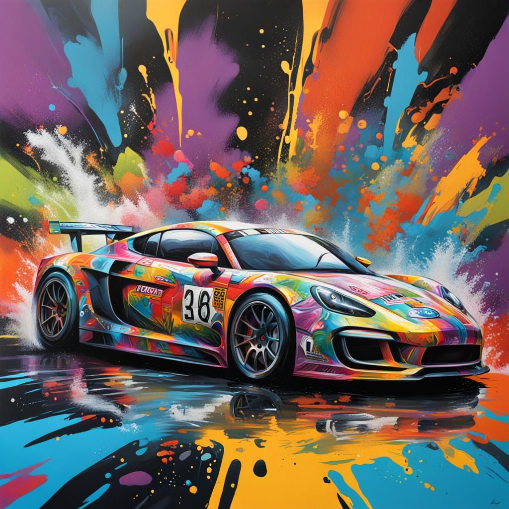 super sports car racing detailed