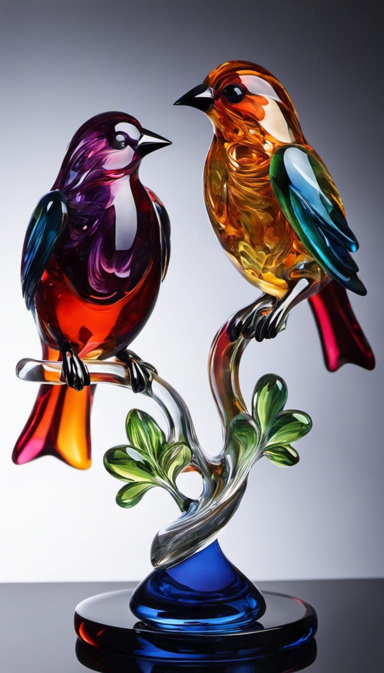 Blown glass Birds  by @Debbiedoodle