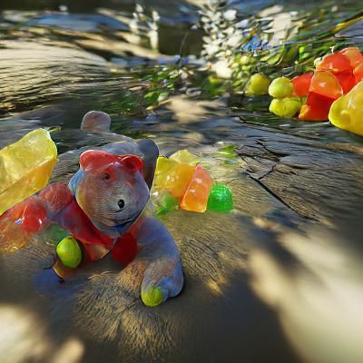 Jelly bear on the world