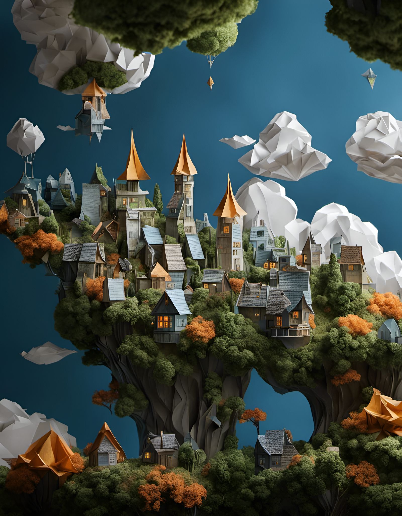 Origami Sky Village (#1)  by @Prophet 