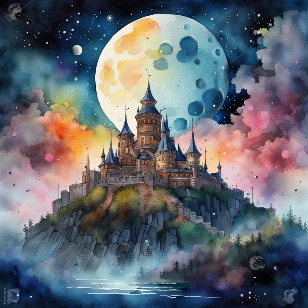 Night at castle - AI Generated Artwork - NightCafe Creator