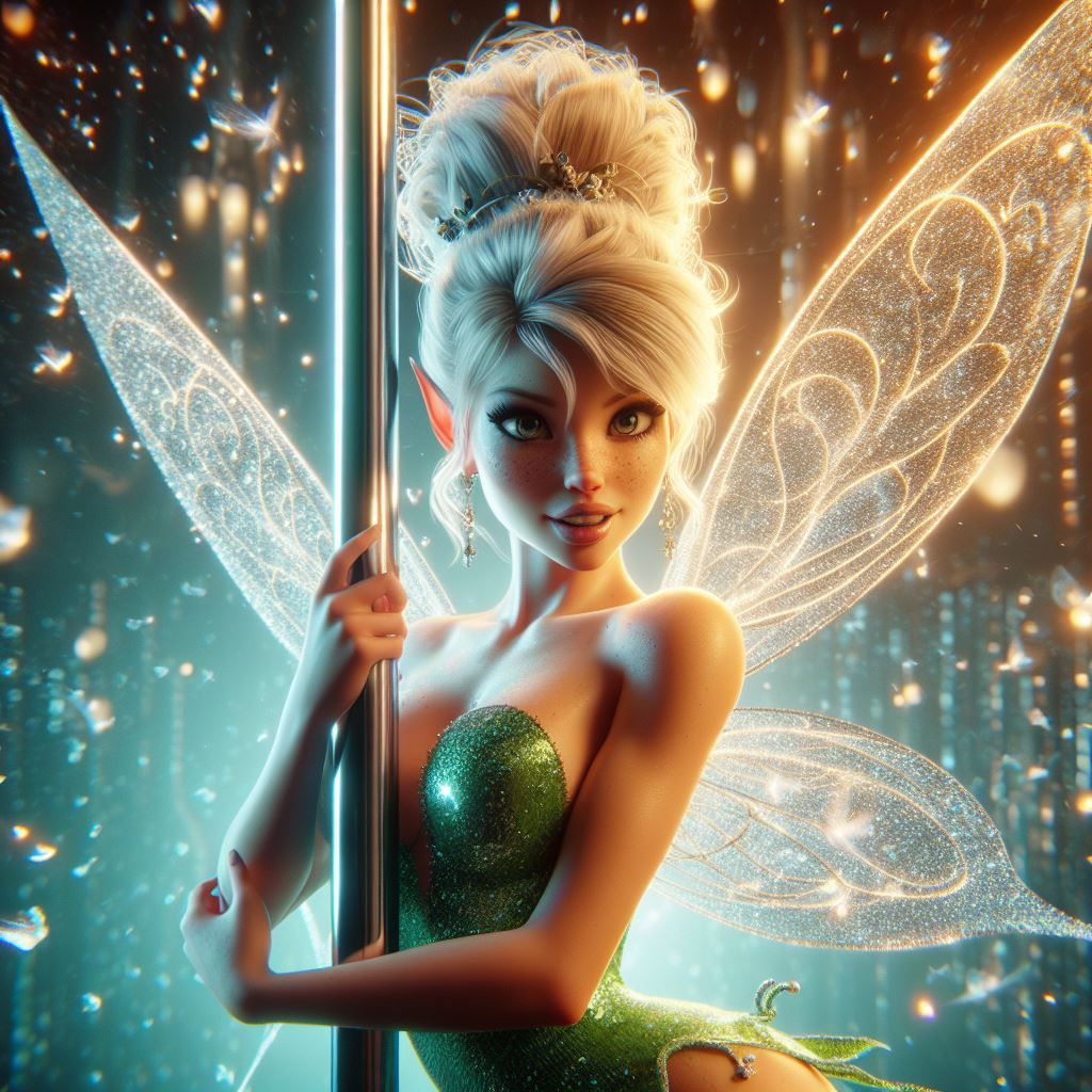 Tinkerbell at Pole dance