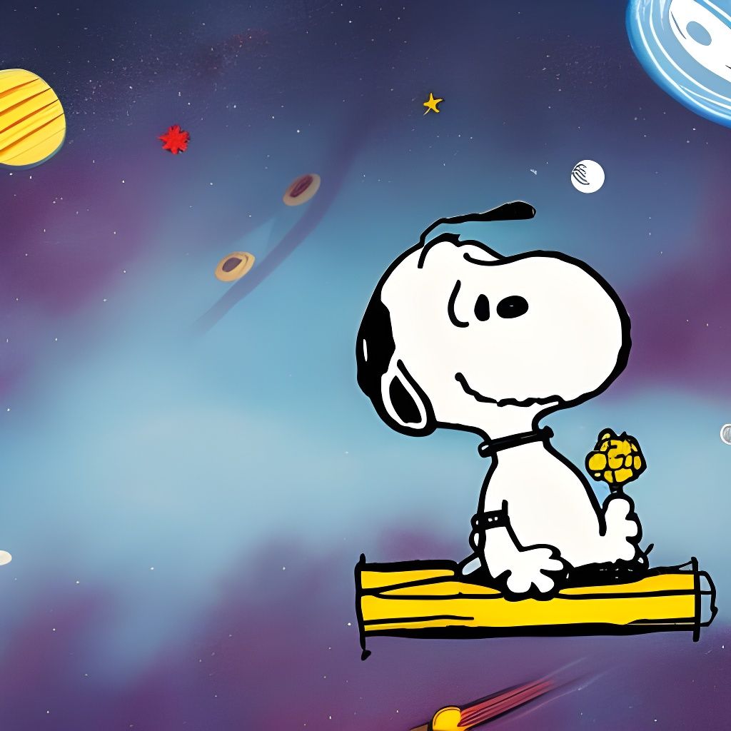 Snoopy on a space adventure - AI Generated Artwork - NightCafe Creator