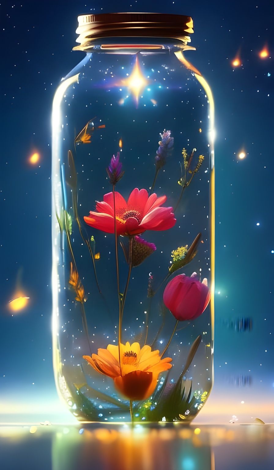 "centered close-up photo of colourful flowers inside of a gl...