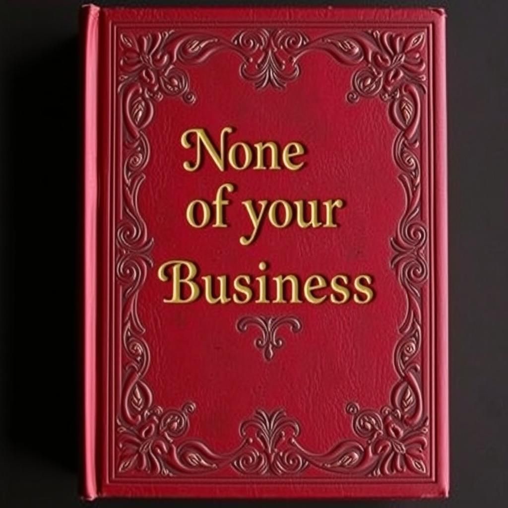A book (fancy embossed cover) with the title "None of your B...