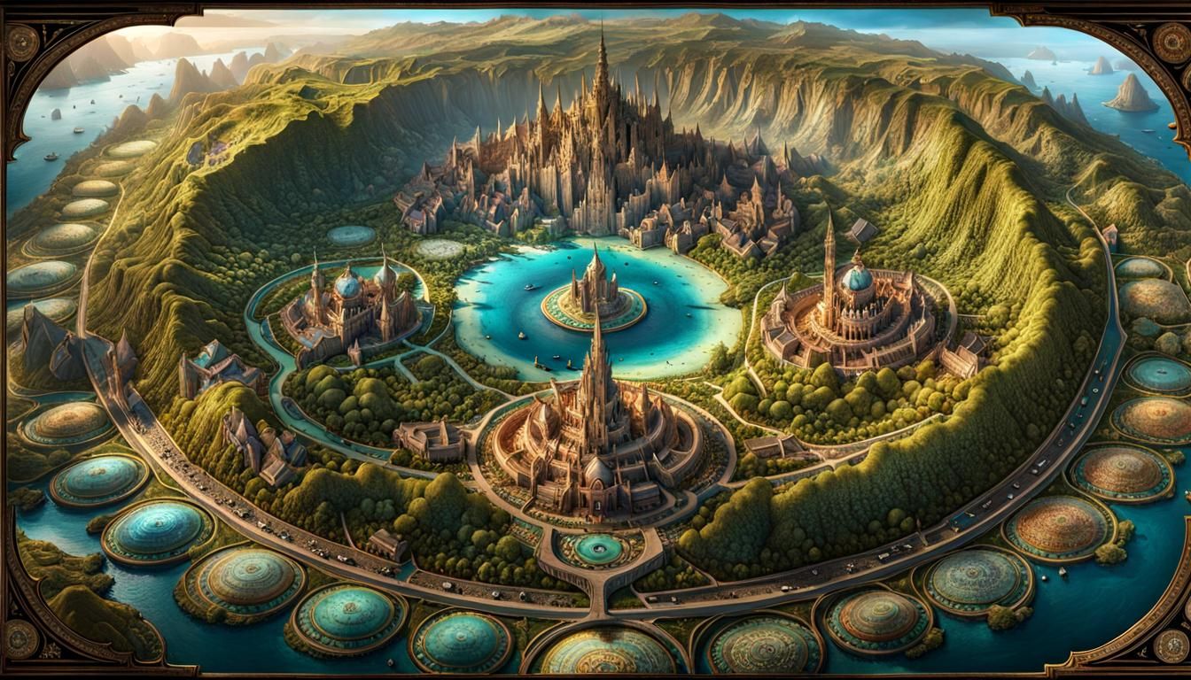 Ultra complex mandala Earth-MAP  cities, landscapes ...  by @Jokavld