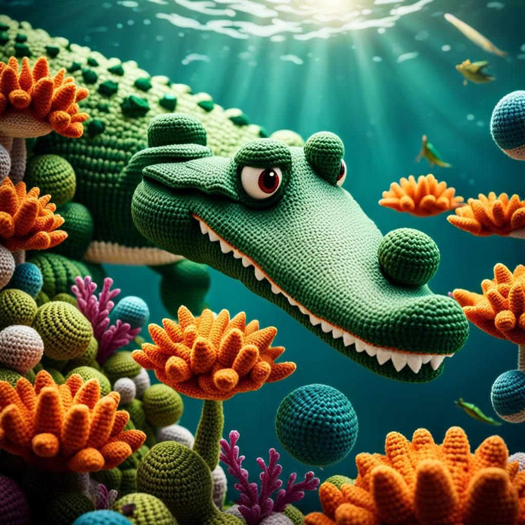Crocodile crochet  by @Roswarcus