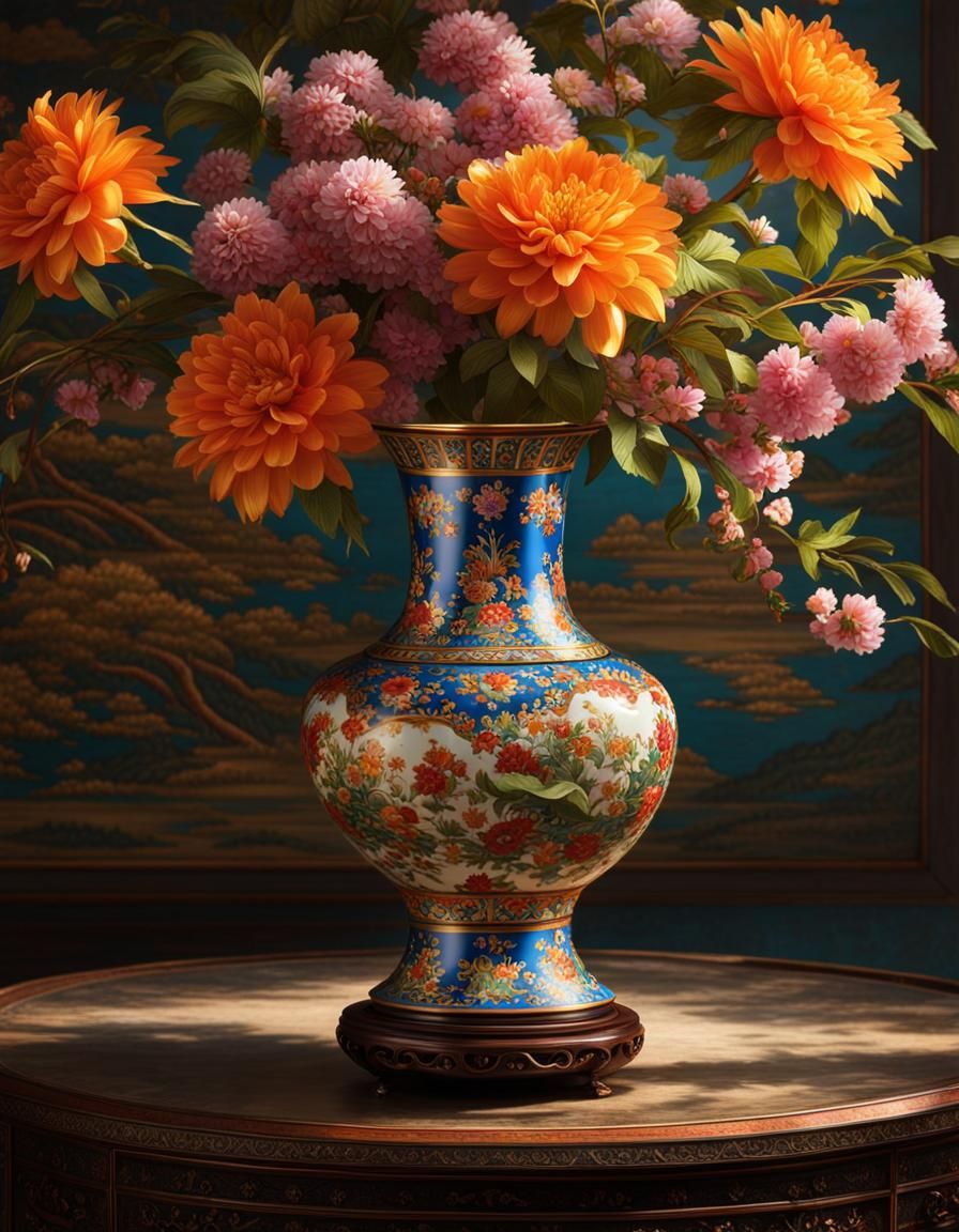 Still Life in Chinese Vase