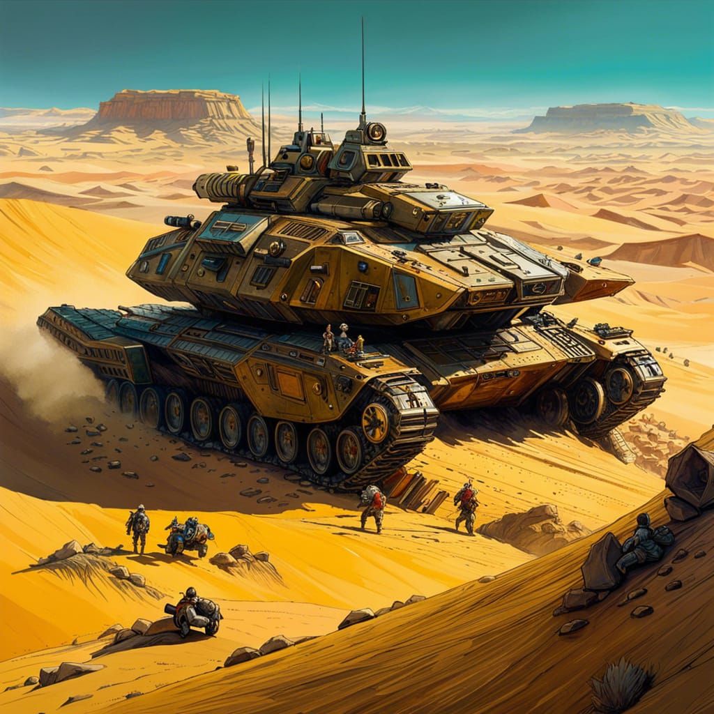 armored landcruiser crossing the alien wastes