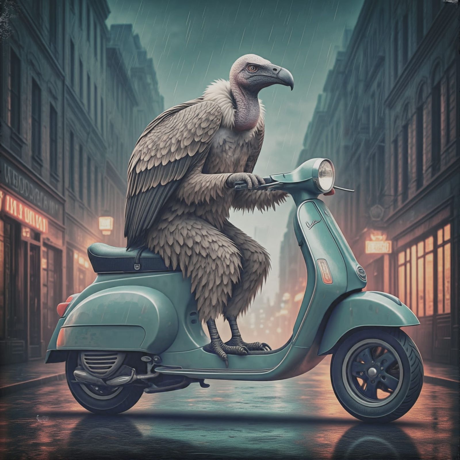 Vulture on a Vespa