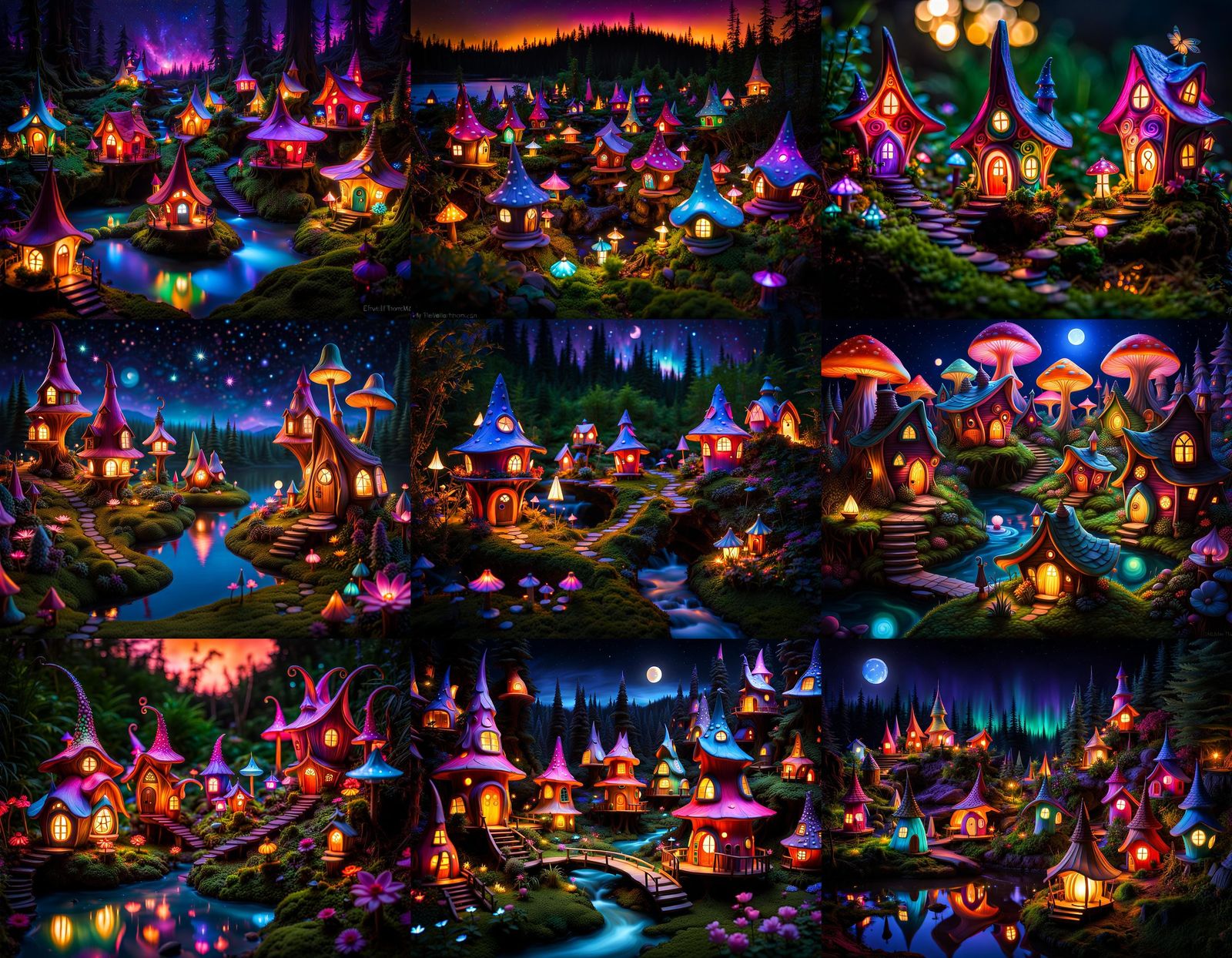 Wee psychedelic fairy village by Kristen Thornton and by Bill Vollers ...