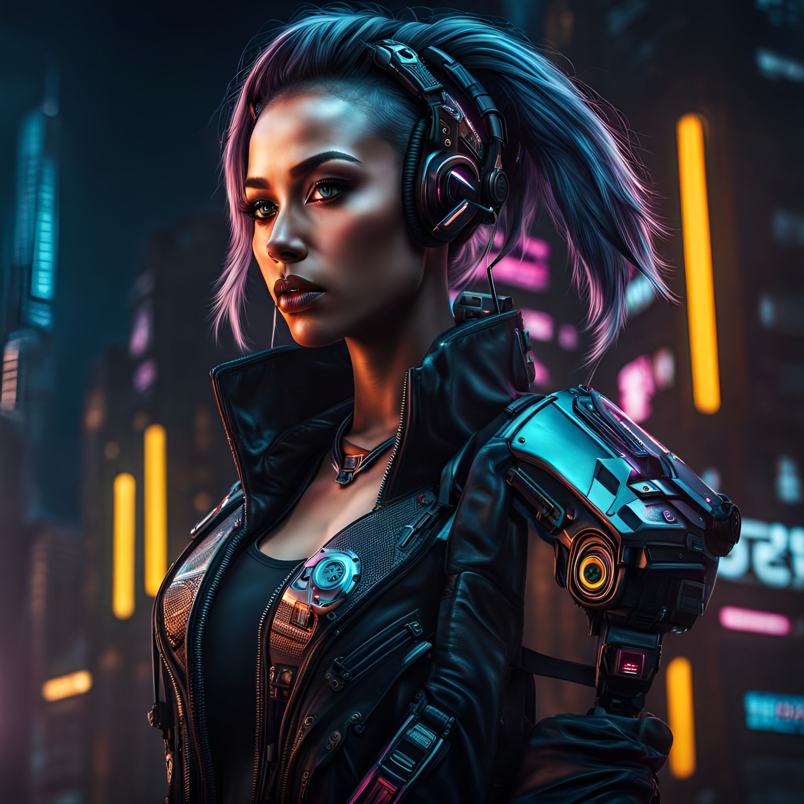 Beautiful Cyberpunk Edgerunner Girl... - AI Generated Artwork ...