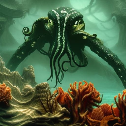 Cthulhu Underwater - AI Generated Artwork - NightCafe Creator