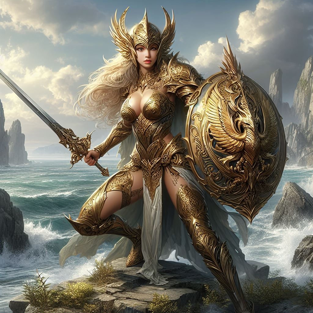 Warrior in Gold Armour