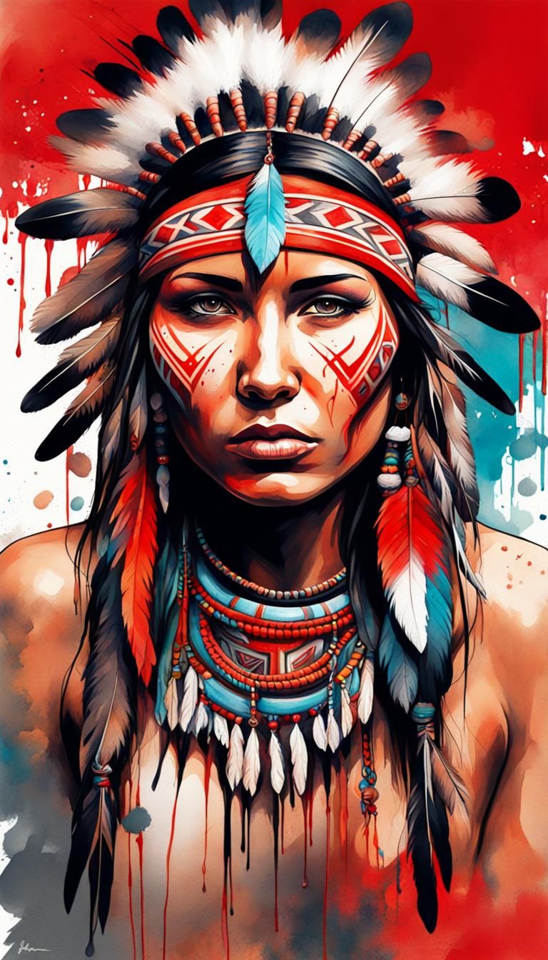 Native American Woman. - AI Generated Artwork - NightCafe Creator