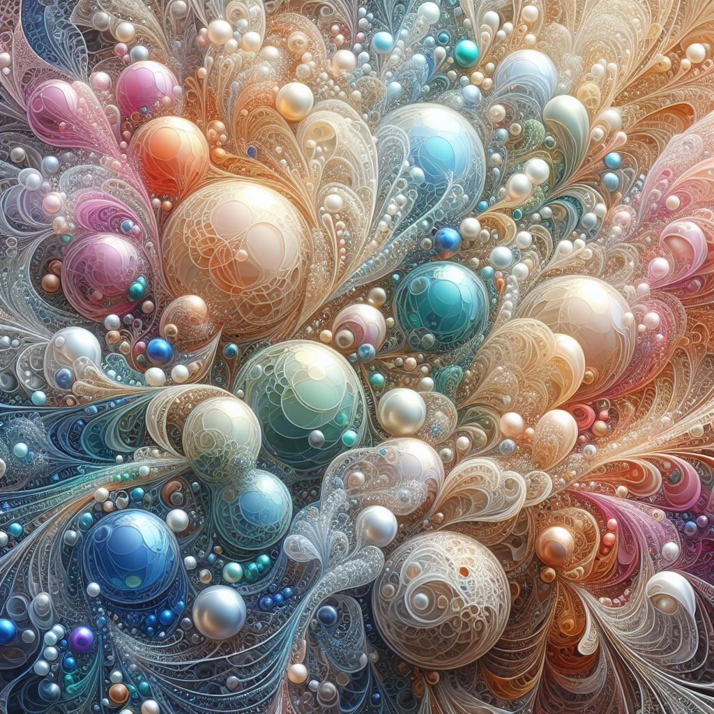 Filigreed bubbles - pastels and rainbow
