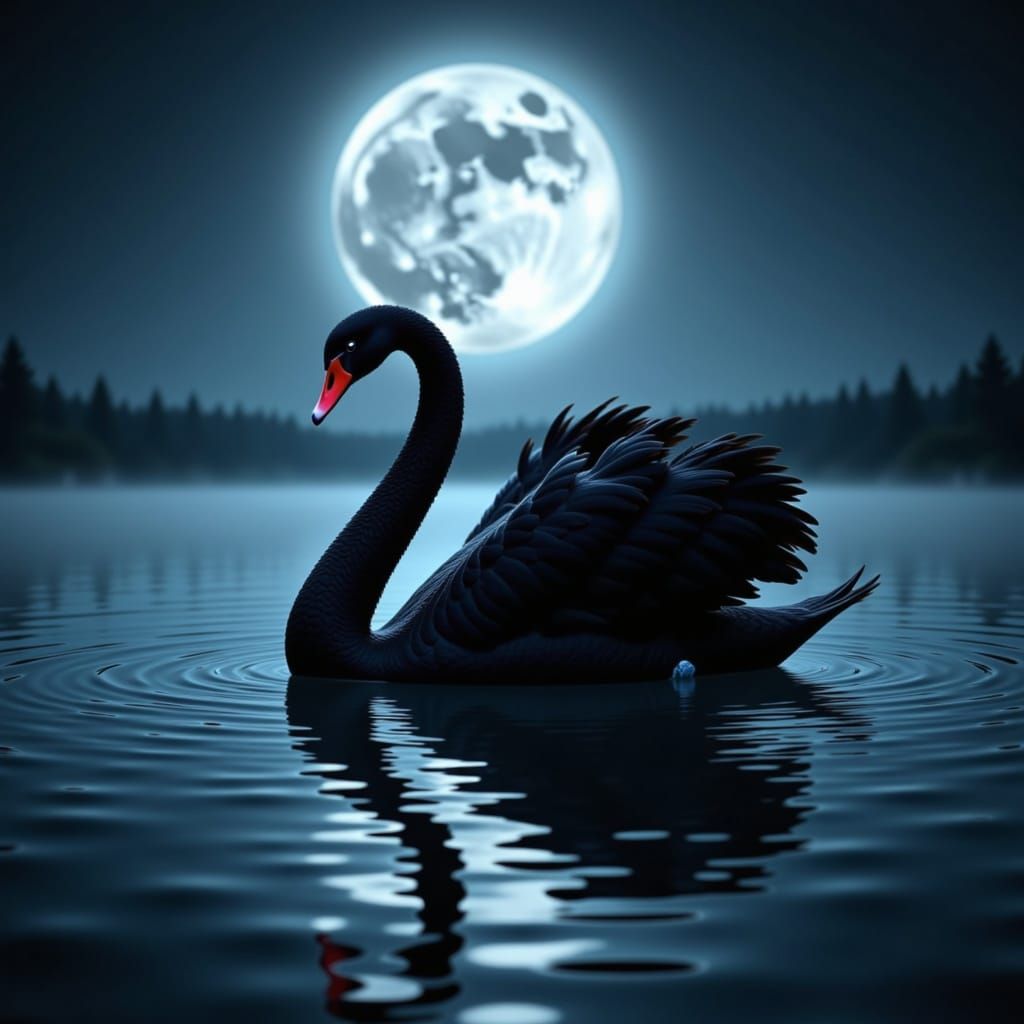 black swan <lora:The Swan of Red:1.0>