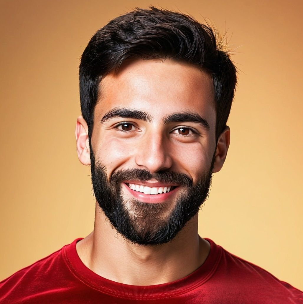 A   friendly bearded man