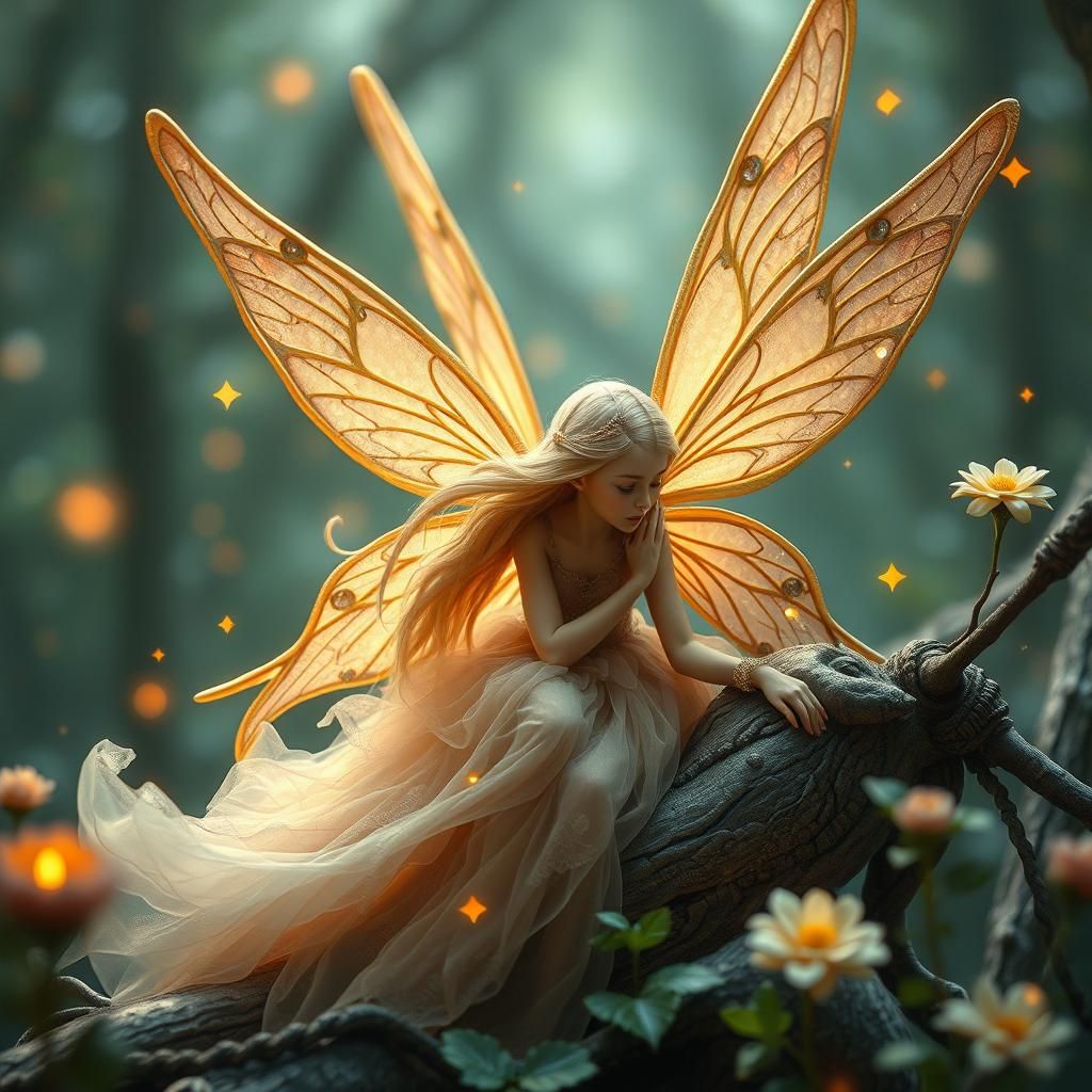 Enchanted Fairy in a Hyperrealistic Dreamscape