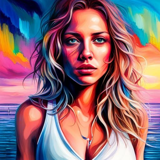 Girl on Beach - AI Generated Artwork - NightCafe Creator