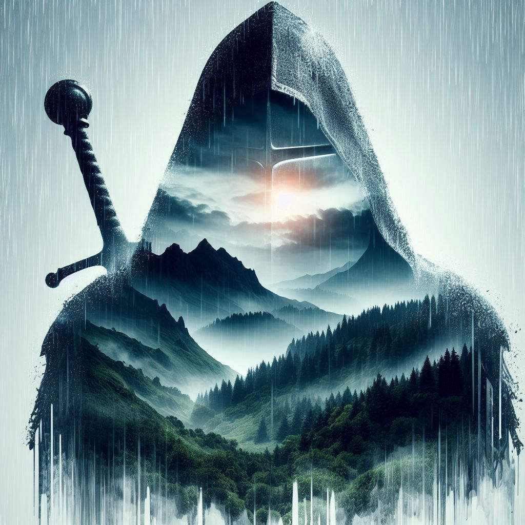 double exposure beautiful fantasy DALL-E 3 portrait landscap...