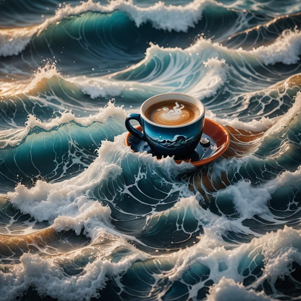 Ocean Coffee Cup: A Dreamlike Miniature Seascape