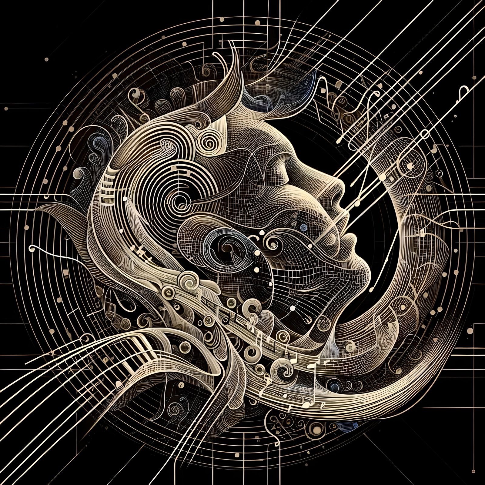 A figurative and elegant representation that combines sound ...