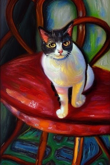 Cat Posing On The Chair #2