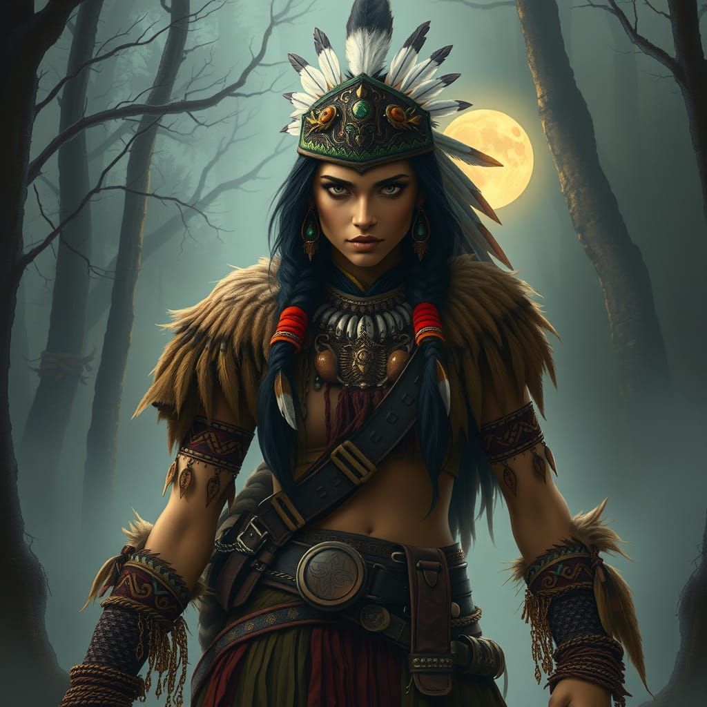 Native American female RPG character