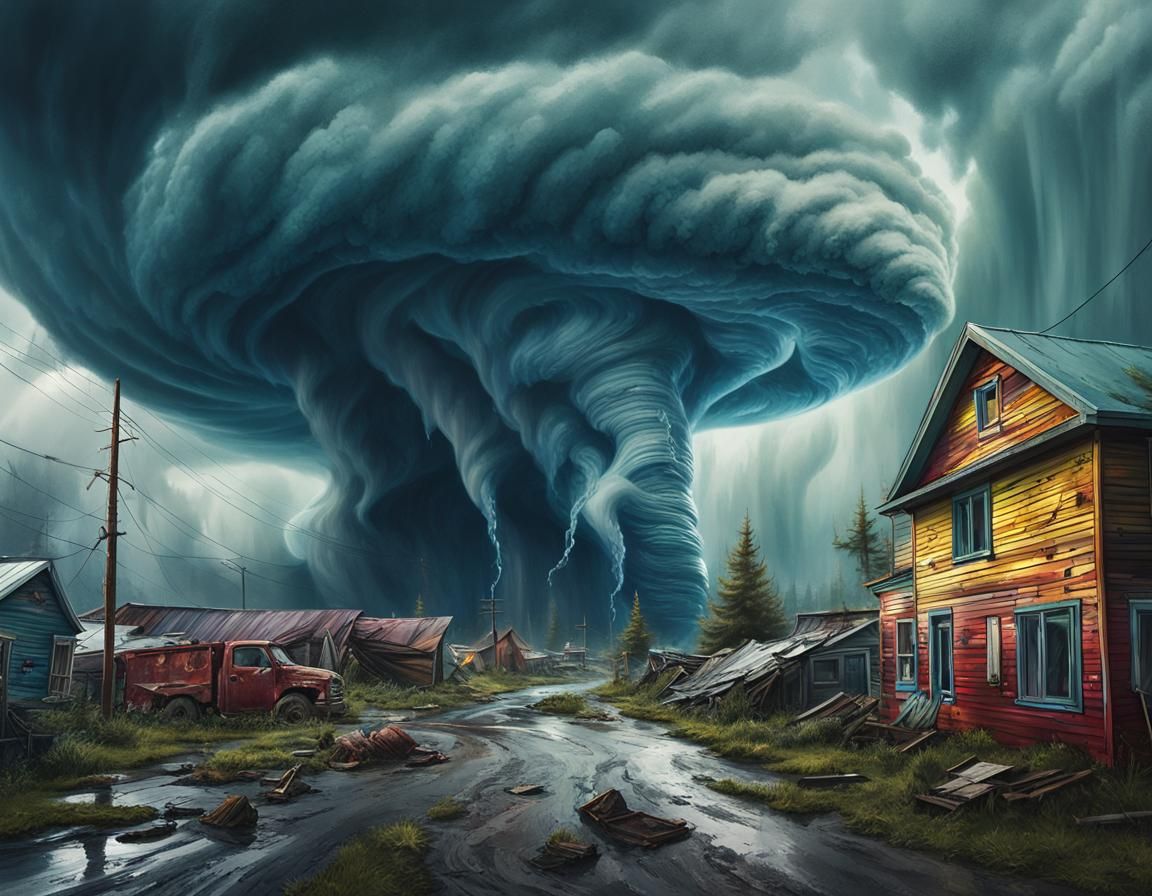 Tornado in Alaska, 8k resolution photograph, stunning epic cinematic brilliant stunning intricate meticulously ...  by @Pagona